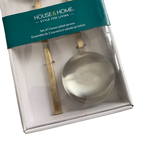 ❤️❤️❤️House&Home set of 2 brass salad servers NEW❤️❤️❤️ - Picture 2 of 4
